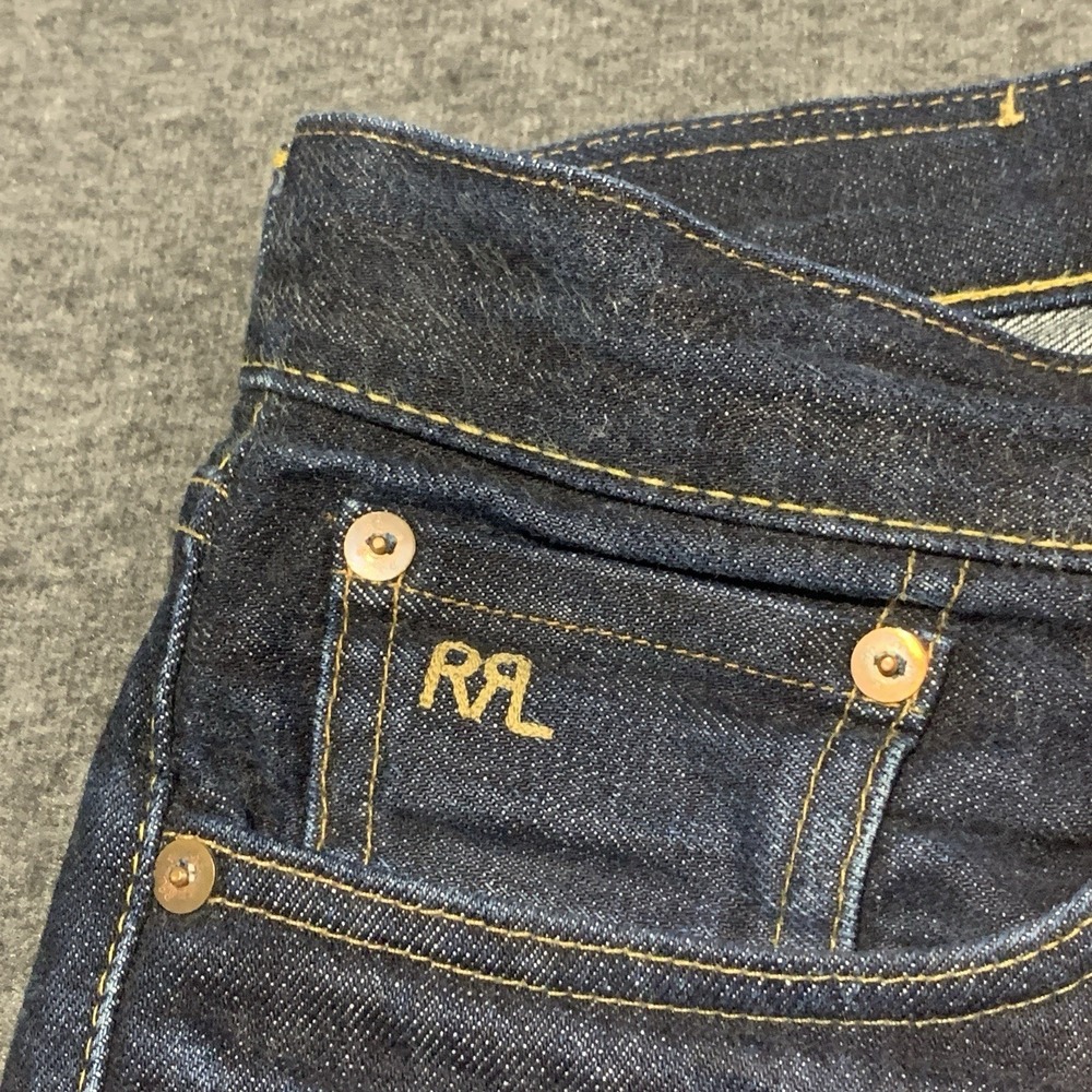 Double RL Men's Slim Fit American Woven SELVEDGE Denim Jeans Button Fly- 30x30 - Picture 12 of 15